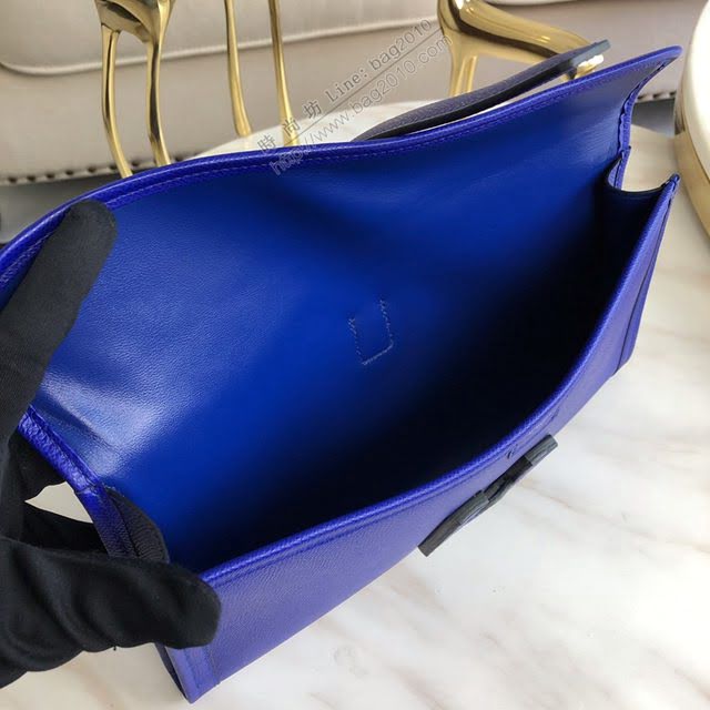 Hermes女包 愛馬仕手包Jige 原版密蠟線 Hermes手拿包 電光藍  am1846